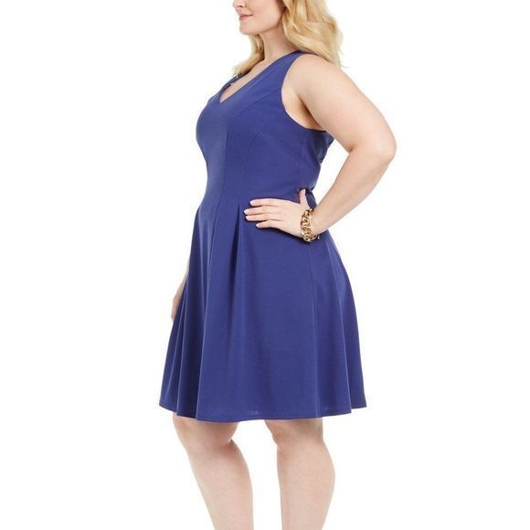 Teeze Me Sleeveless Fit & Flare‎ Drees Size 18 knee Length Sleeveless Purple NWT - Picture 2 of 10